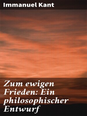 cover image of Zum ewigen Frieden